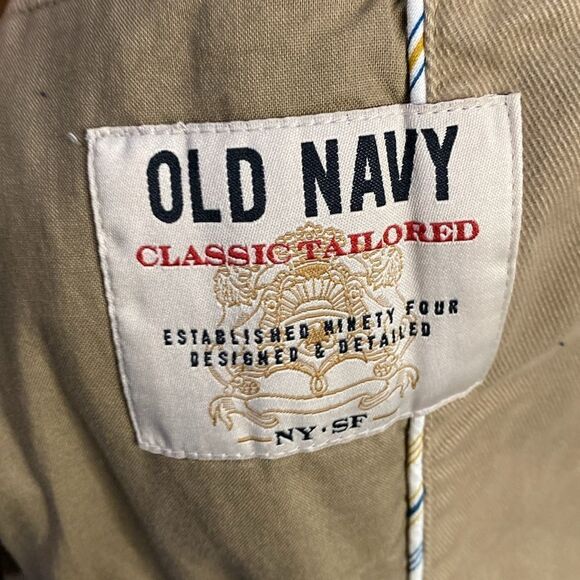 Vintage Y2K Old Navy Brushed Cotton Twill Tan Classic Soft Blazer Jacket - Picture 11 of 14